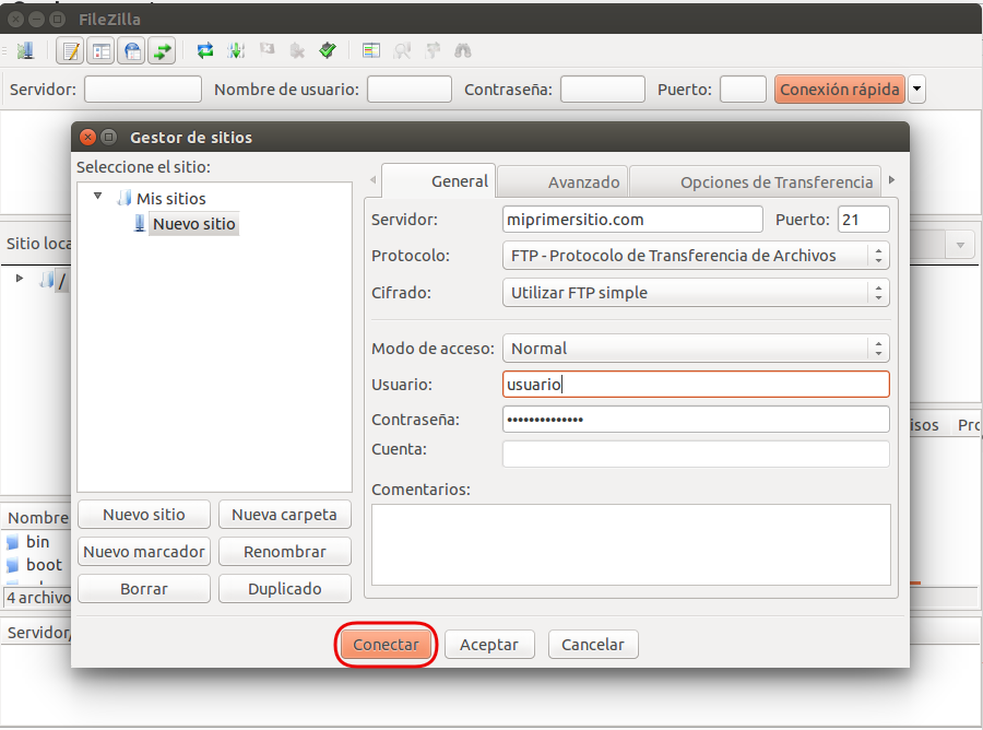Cómo conectar Filezilla a mi servidor FTP para administrar y acceder a