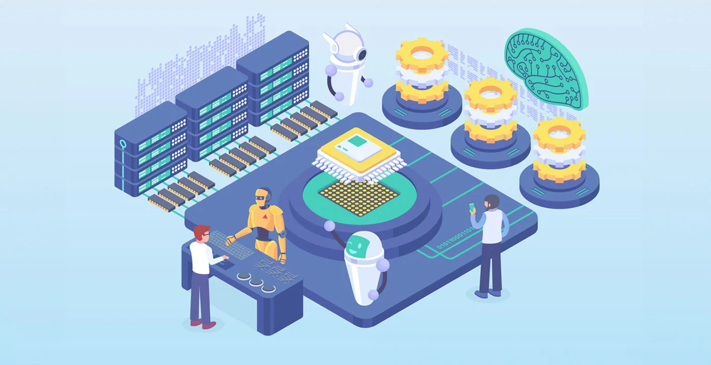 Modelos de machine learning aprendiendo patrones a través de algoritmos