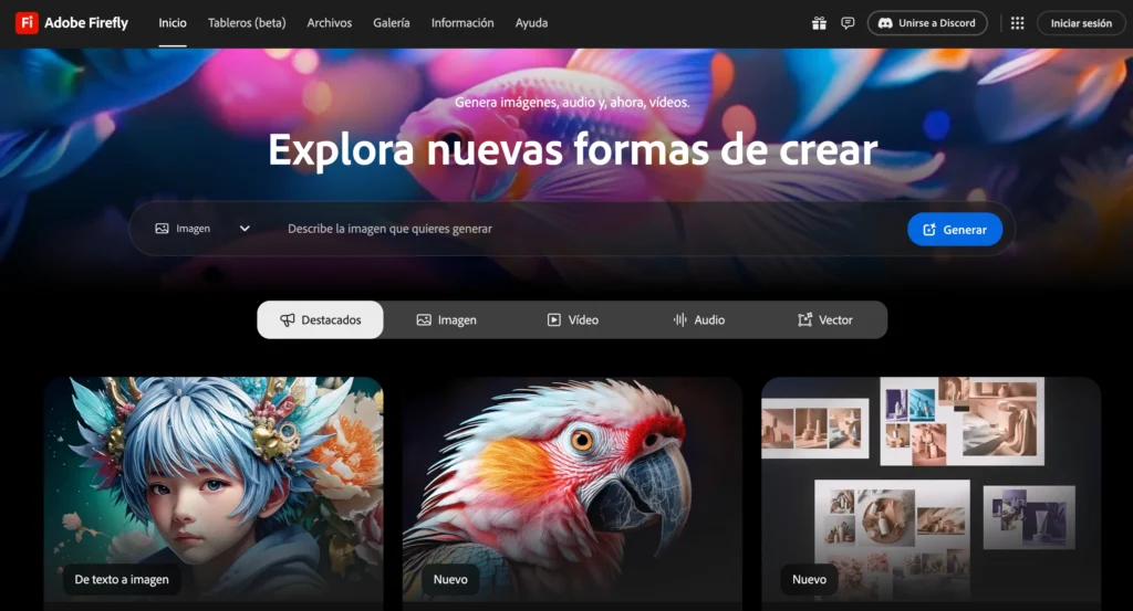 interfaz adobe firefly