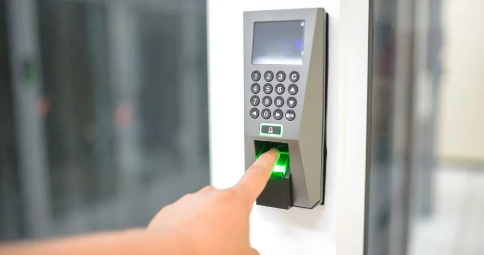Lector de huella digital usado para registrar datos biométricos