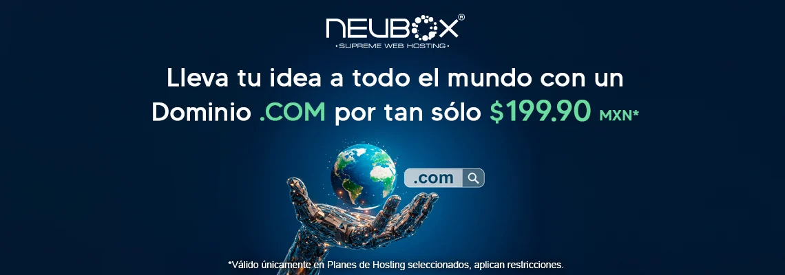¡Hazte GLOBAL con un Dominio .COM!