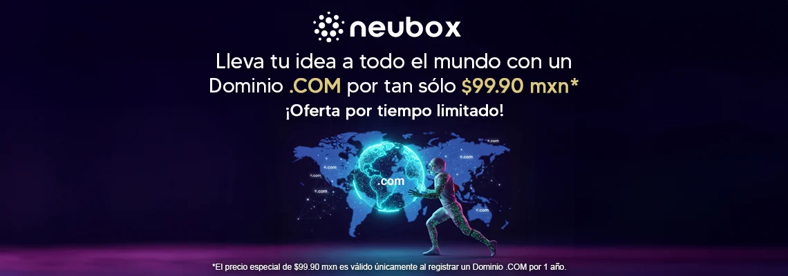 Registra tu Dominio .COM por tan s&oacute;lo $99.90 MXN*