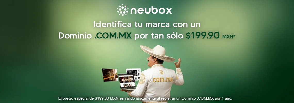 Identifica tu marca con un Dominio .COM.MX a s&oacute;lo $199.90 MXN*