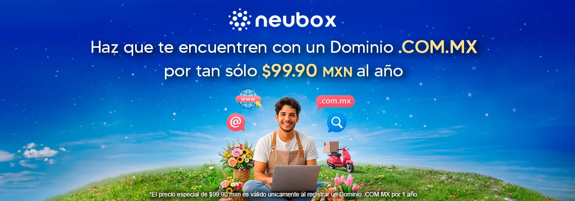 Identifica tu marca con un Dominio .COM.MX a s&oacute;lo $99.90 MXN*