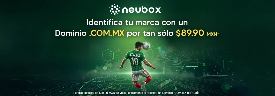 Registra tu Dominio .COM.MX por $89.90 MXN