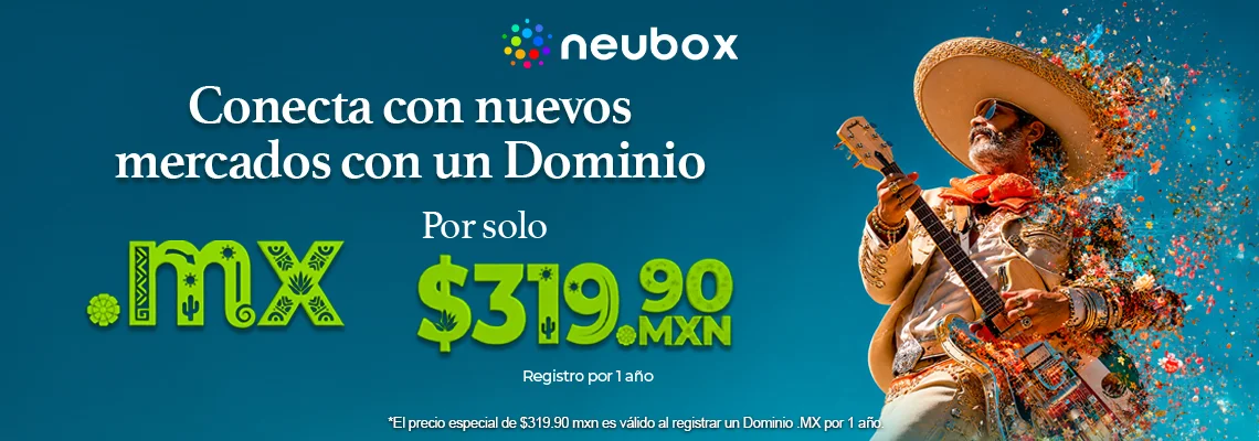 Registra tu Dominio .MX a tan s&oacute;lo $319.90 MXN 