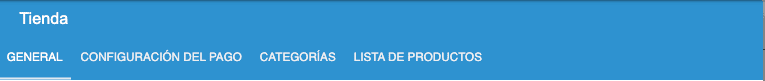 Opciones generales de configuración de la tienda