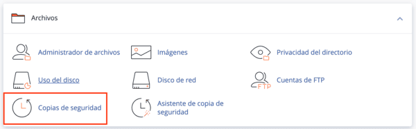 Respaldos en cPanel