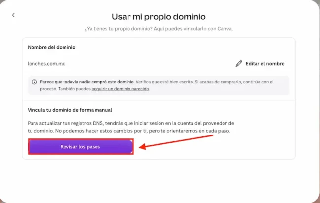 Botón Revisar los pasos